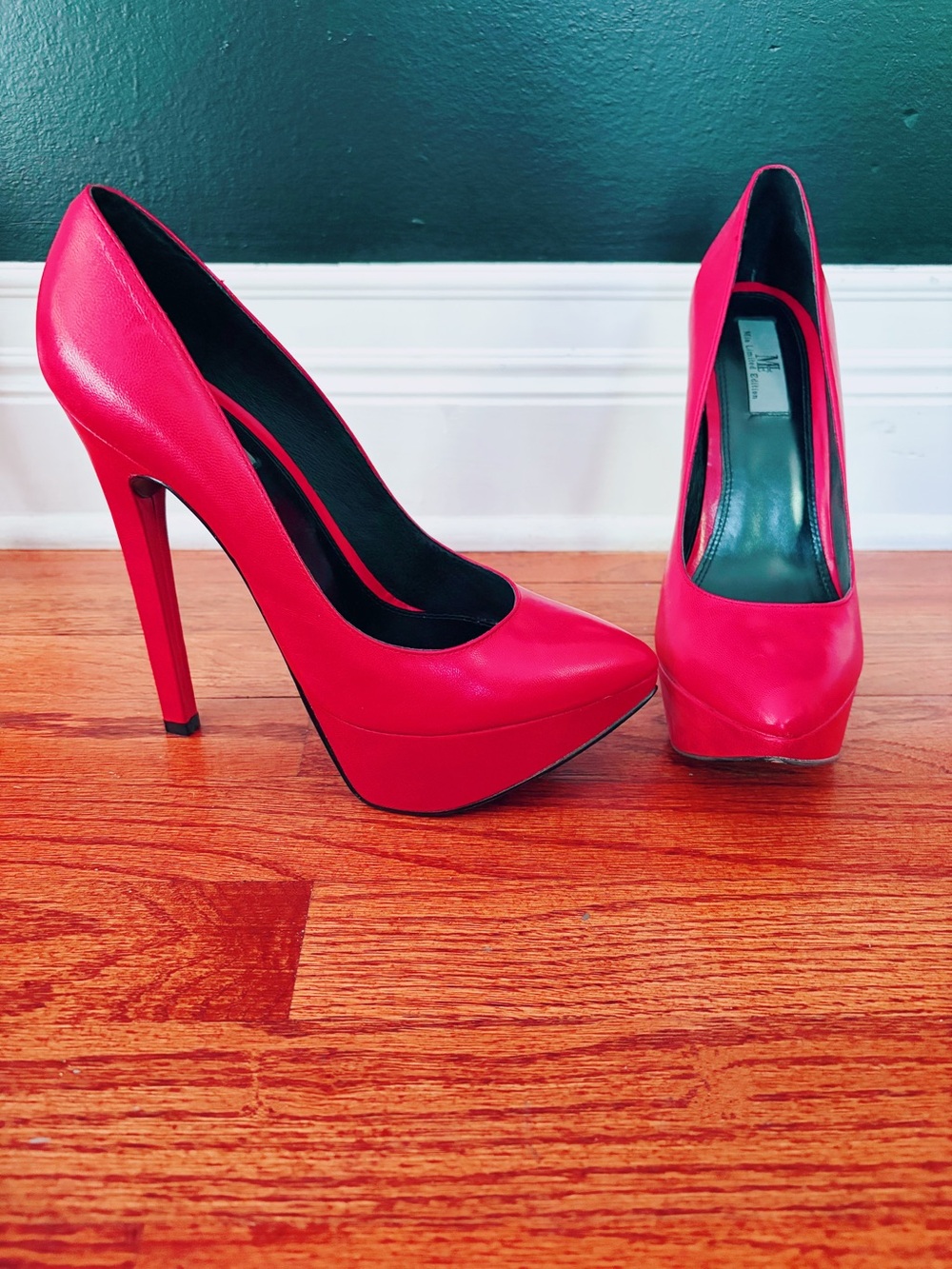 Red Platform Stiletto Pumps - Women's High Heels